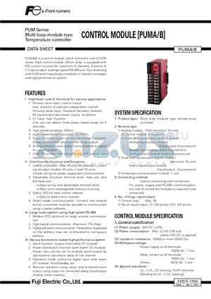 EDS11-165A datasheet - PUM Series Multi-loop module type Temperature controller Control Module [PUMA/B]