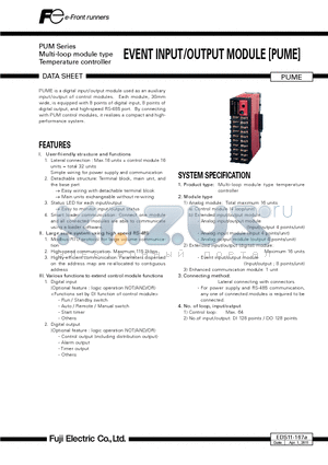 EDS11-167A datasheet - PUM Series Multi-loop module type Temperature controller Event input/output module [PUME]