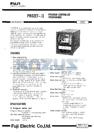 EDS11-71C datasheet - PROZET-II PROGRAM CONTROLLER PROGRAMMER