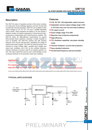 GM7130-ATA5R datasheet - 3A STEP-DOWN VOLTAGE REGULATORS