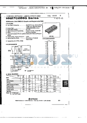 HN27C256G datasheet - 32768-WORD x 8-BIT CMOS UV ERASABLE AND PROGRAMMABLE ROM