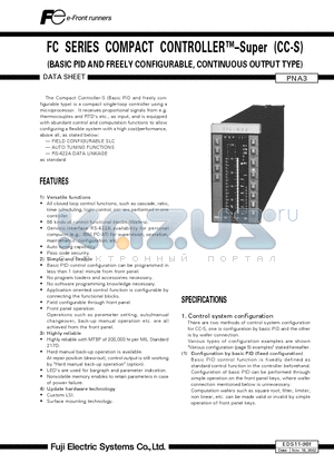 EDS11-98F datasheet - FC SERIES COMPACT CONTROLLERSuper (CC-S)(BASIC PID AND FREELY CONFIGURABLE, CONTINUOUS OUTPUT TYPE)