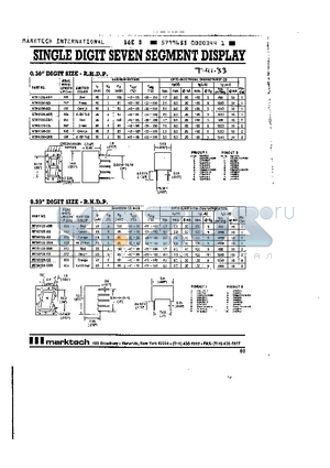 MTN1139-CSR datasheet - SINGLE DIGIT SEVEN SEGMENT DISPLAY