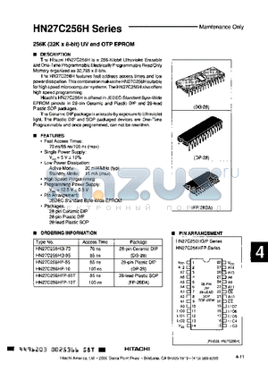 HN27C256HG-70 datasheet - 256k (32k x 8-bit) UV and OPT EPROM