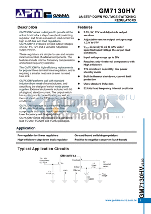 GM7130HV datasheet - 3A STEP DOWN VOLTAGE SWITCHING REGULATORS