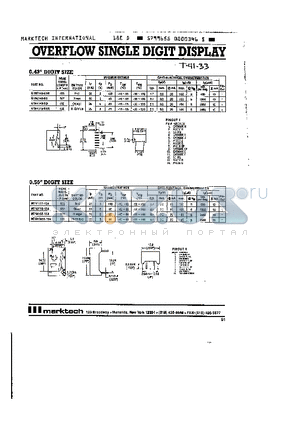 MTN1143-SSR datasheet - OVERFLOW SINGLE DIFIT DISPLAY