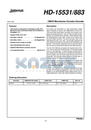 HD-15531883 datasheet - CMOS Manchester Encoder-Decoder