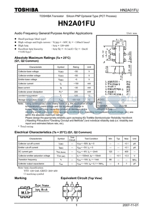HN2A01FU_07 datasheet - Audio Frequency General Purpose Amplifier Applications