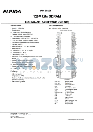 EDS1232AHTA datasheet - 128M bits SDRAM