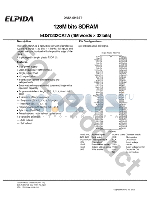 EDS1232CATA-1AL datasheet - 128M bits SDRAM