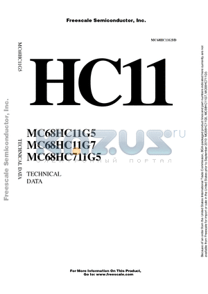 MC68HC11G7 datasheet - High-density Complementary Metal Oxide Semiconductor (HCMOS) Microcontroller Unit