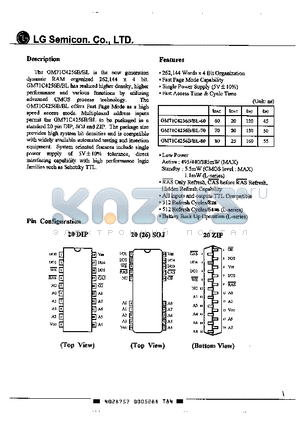 GM71C4256B datasheet - New Generation Dynamic RAM