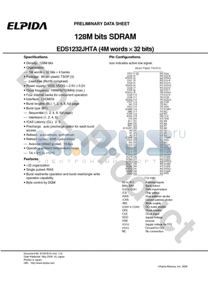 EDS1232JHTA-75-E datasheet - 128M bits SDRAM