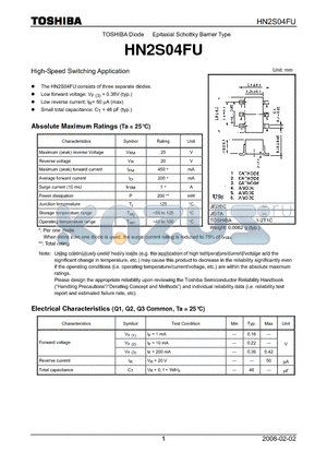 HN2S04FU datasheet - High-Speed Switching Application