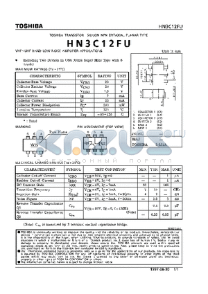 HN3C12 datasheet - NPN EPITAXIAL PLANAR TYPE (VHF~UHF BAND LOW NOISE AMPLIFIER APPLICATIONS)