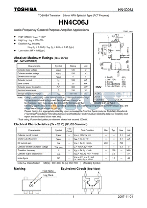 HN4C06J datasheet - Audio Frequency General Purpose Amplifier Applications