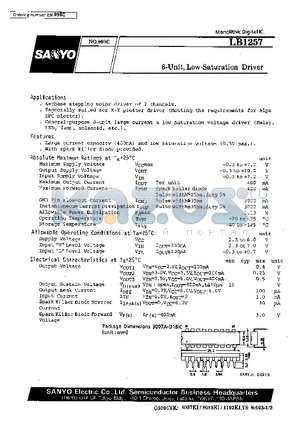 LB1257 datasheet - 8-Unit, Low-Saturation Driver