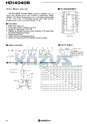 HD14040B datasheet - 12-bit Binary Counter