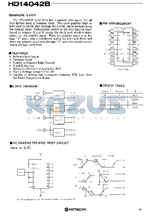 HD14042B datasheet - Quadruple Latch