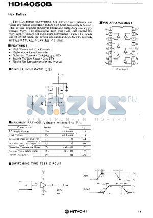 HD14050B datasheet - Hex Buffer