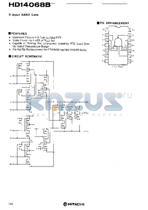 HD14068B datasheet - 8-input NAND Gate