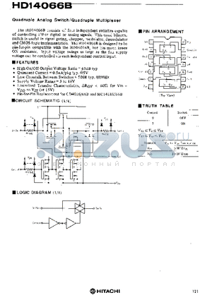 HD14066B datasheet - Quadruple Analog Switch/Quadruple Multiplexer