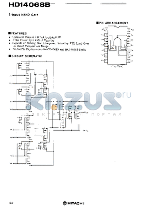 HD14068 datasheet - 8-input NAND Gate