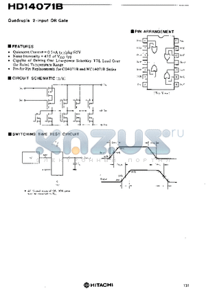 HD14071B datasheet - Quadruple 2-input OR Gate