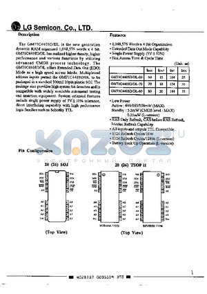 GM71C4403DL-80 datasheet - 1,048,576 Words x Bit Organization