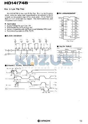 HD14174B datasheet - Hex D-type Flip Flop