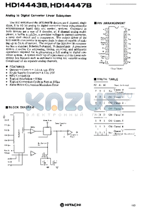 HD14443B datasheet - Analog to Digital Converter Linear Subsystem