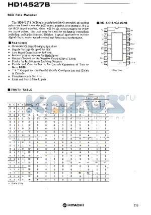 HD14527B datasheet - BCD Rate Muliplier