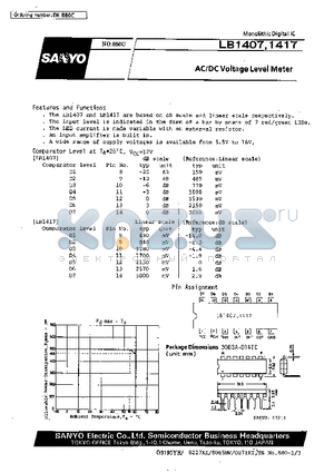 LB1417 datasheet - AC/DC Voltage Level Meter