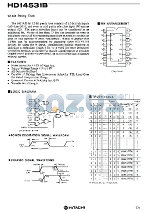 HD14531B datasheet - 12-bit Parity Tree