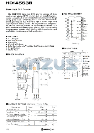 HD14553B datasheet - Three-Digit BCD Counter