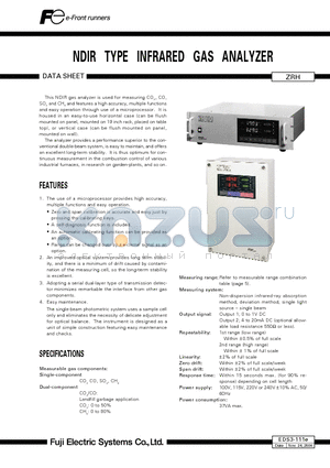 EDS3-111E datasheet - NDIR TYPE INFRARED GAS ANALYZER