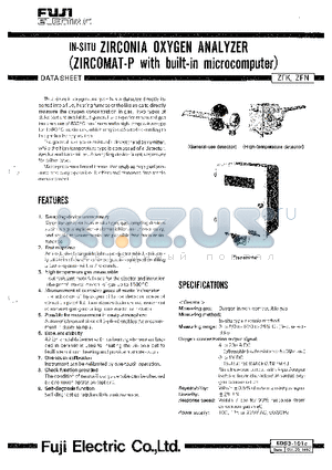 EDS3-101C datasheet - IN-SITU ZIRCONIA OXYGEN ANALYZER (ZIRCOMAT-P with built-in microcompuer)