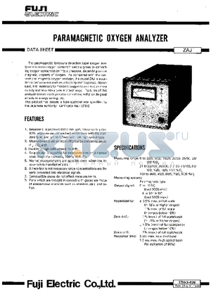 EDS3-69F datasheet - PARAMAGNETIC OXYGEN ANALYZER