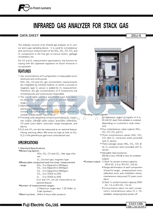 EDS3-138B datasheet - INFRARED GAS ANALYZER FOR STACK GAS