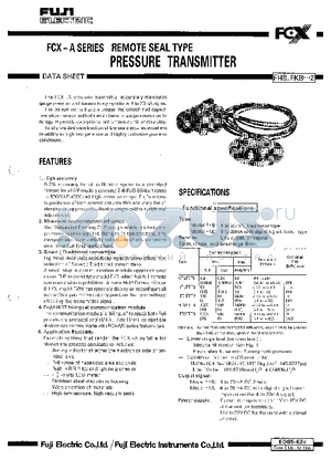 EDS5-62C datasheet - FCX-A SERIES REMOTE SEAL TYPE PRESSURE TRANSMITTER