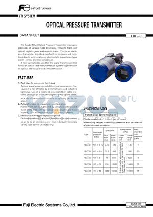 EDS5-87 datasheet - OPTICAL PRESSURE TRANSMITTER