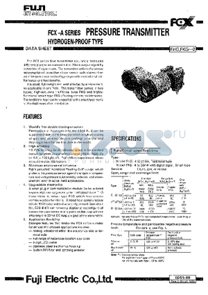 EDS5-69 datasheet - FCX-A SERIES PRESSURE TRANSMITTER HYDROGEN-PROOF TYPE
