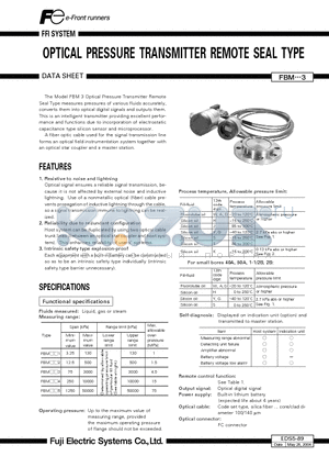 EDS5-89 datasheet - OPTICAL PRESSURE TRANSMITTER REMOTE SEAL TYPE