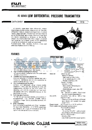 EDS6-102B datasheet - FC SERIES LOW DIFFERENTIAL PRESSURE TRANSMITTER