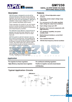 GM7230-12A5R datasheet - 150KHz, 3A STEP DOWN VOLTAGE SWITCHING REGULATORS