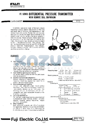 EDS6-105A datasheet - FC SERIES DIFFERENTIAL PRESSURE TRANSMITTER WITH REMOTE SEAL DIAPHRAGM