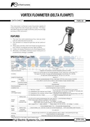 EDS6-122A datasheet - VORTEX FLOWMETER (DELTA FLOWPET)