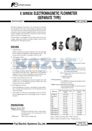 EDS6-120 datasheet - E SERIESE ELECTROMAGNETIC FLOWMETER(SEPARATE TYPE)