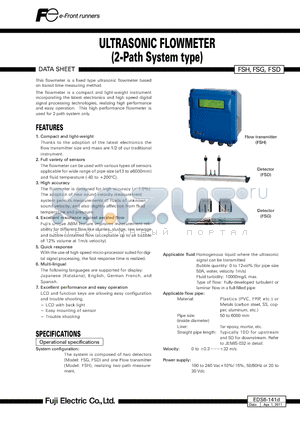 EDS6-141D datasheet - ULTRASONIC FLOWMETER(2-Path System type)