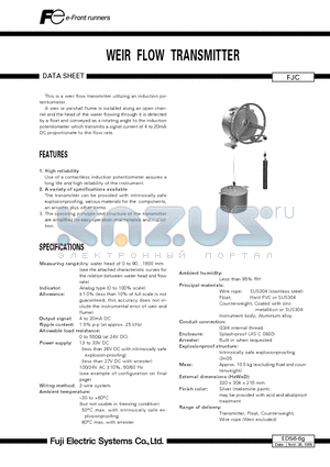 EDS6-6G datasheet - WEIR FLOW TRANSMITTER